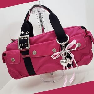 Y2K🎀Hot Pink Satchel Handbag W/Front Pockets💓Franco Sarto